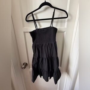 Forever 21 Black Smocked Mini Dress with Adjustable Straps